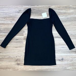 Meshki Adrina Ribbed Off The Shoulder Black Mini Dress — Women’s XL